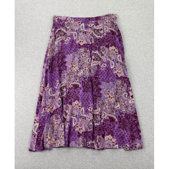 y2k Coldwater Creek Floral Maxi Skirt PL Purple Paisley Fairy Whimsigoth Boho - Picture 1 of 11